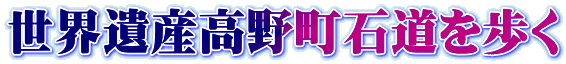 世界遺産高野町石道を歩く